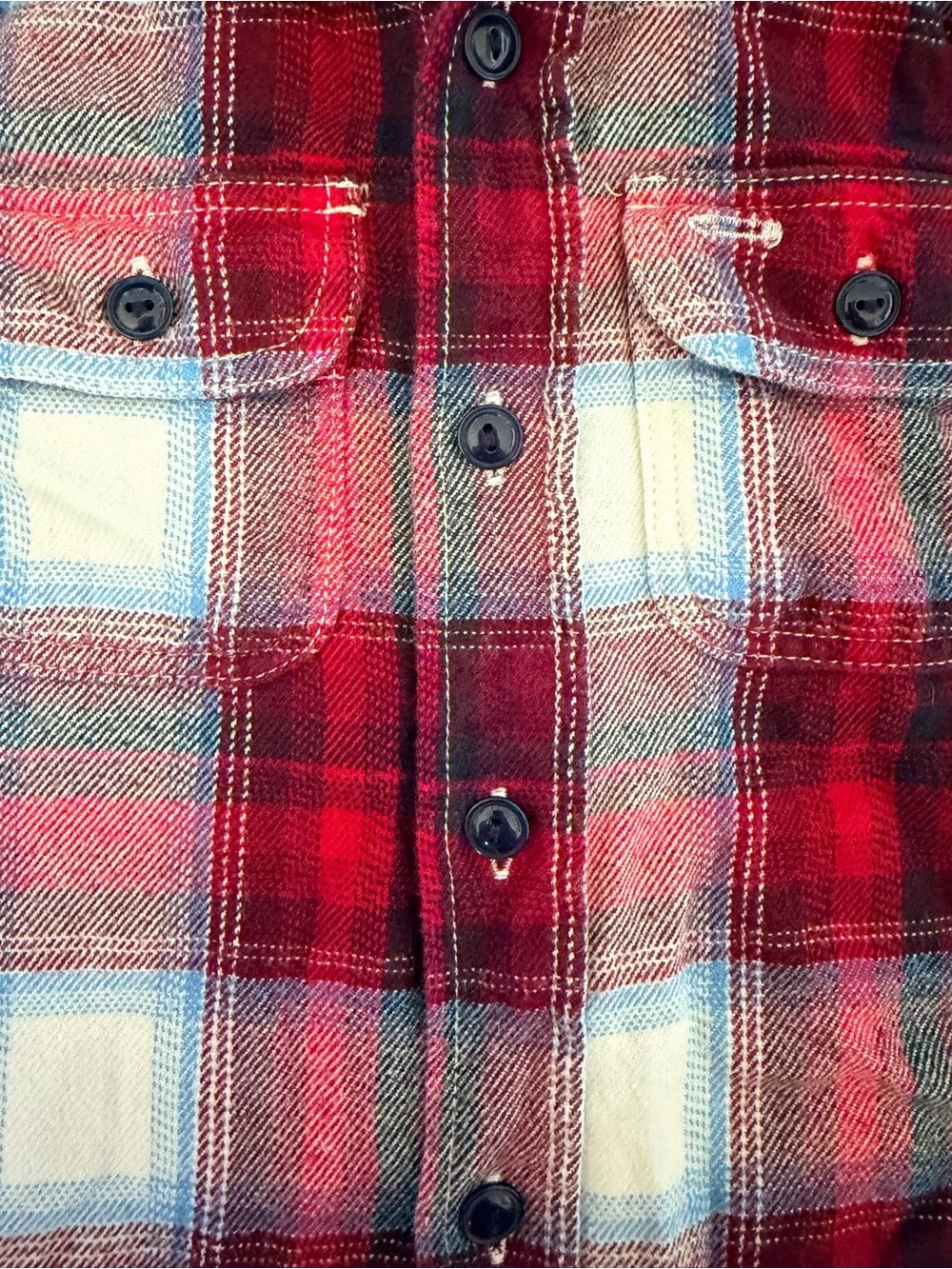 GAP Pendleton Red/White/Blue Plaid Flannel Button-Down Shirt Sz 2